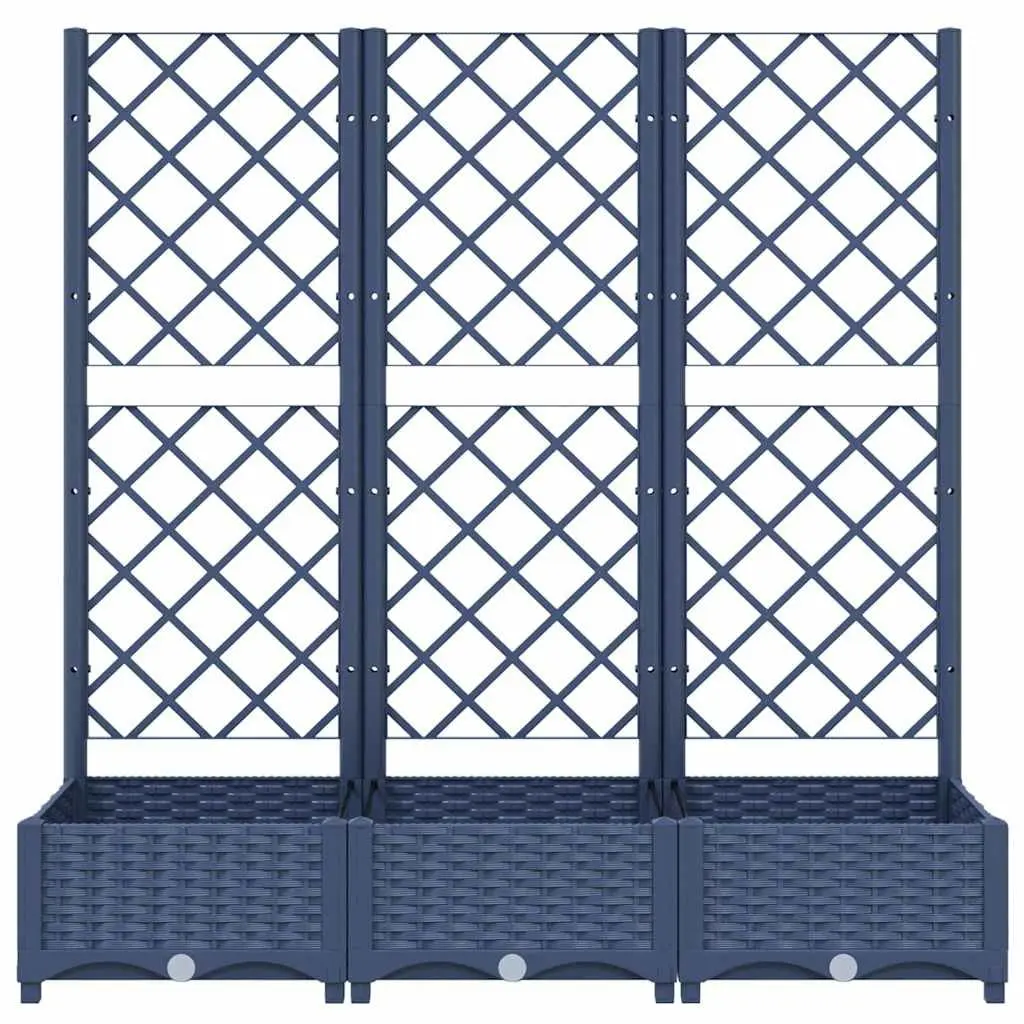 Garden Planter with Trellis Grey 120x40x121.5cm