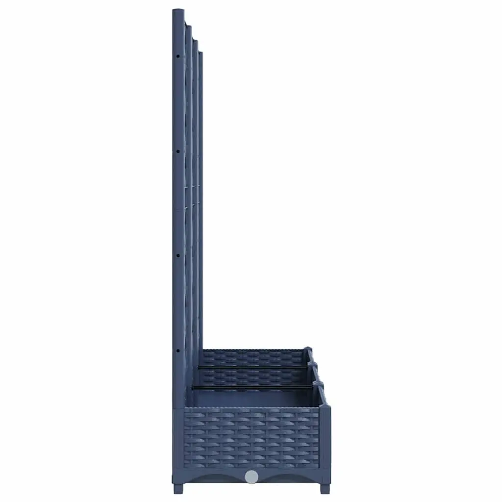 Garden Planter with Trellis Grey 120x40x121.5cm