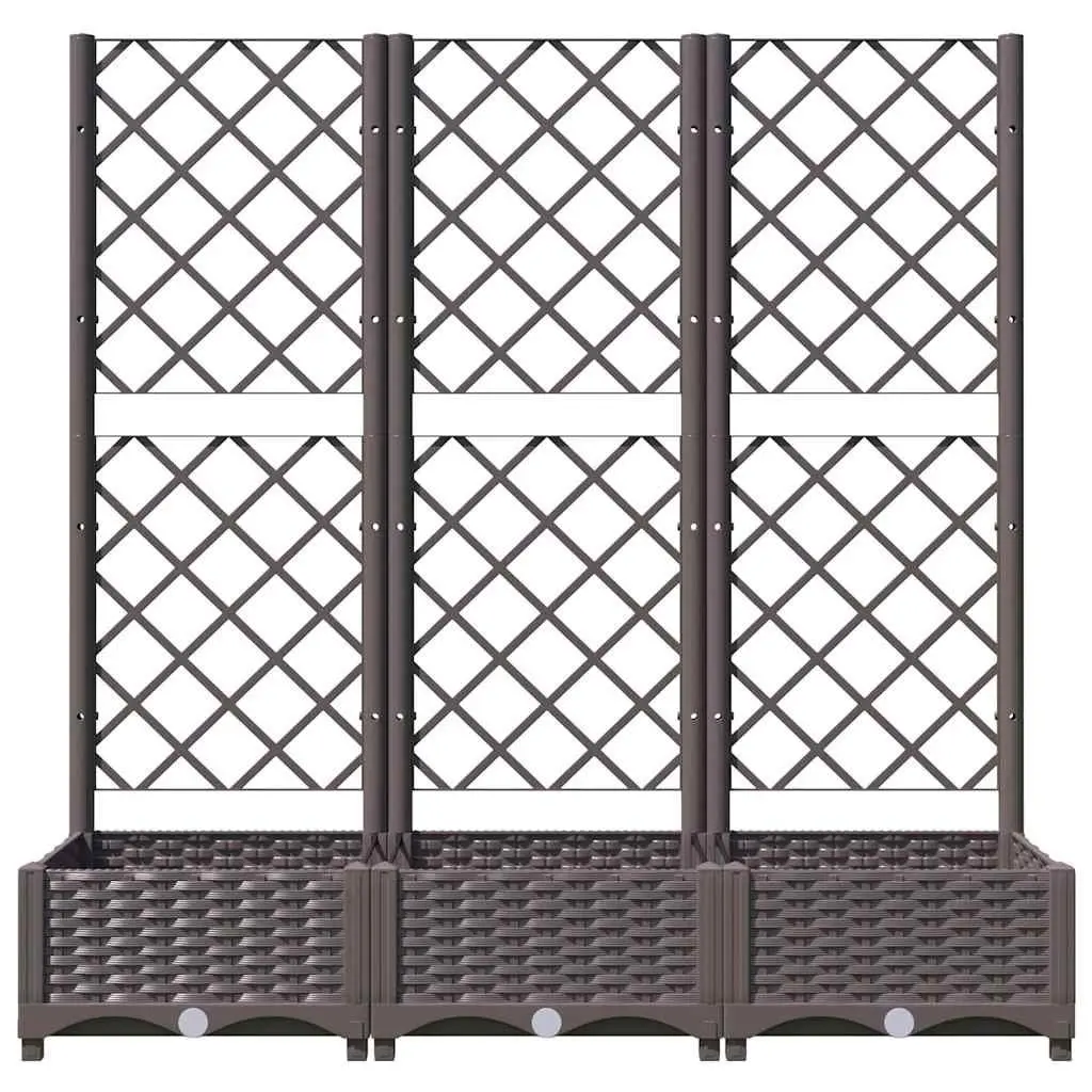 Garden Planter with Trellis Weather-resistant Brown 120 x 40 x 121.5 cm