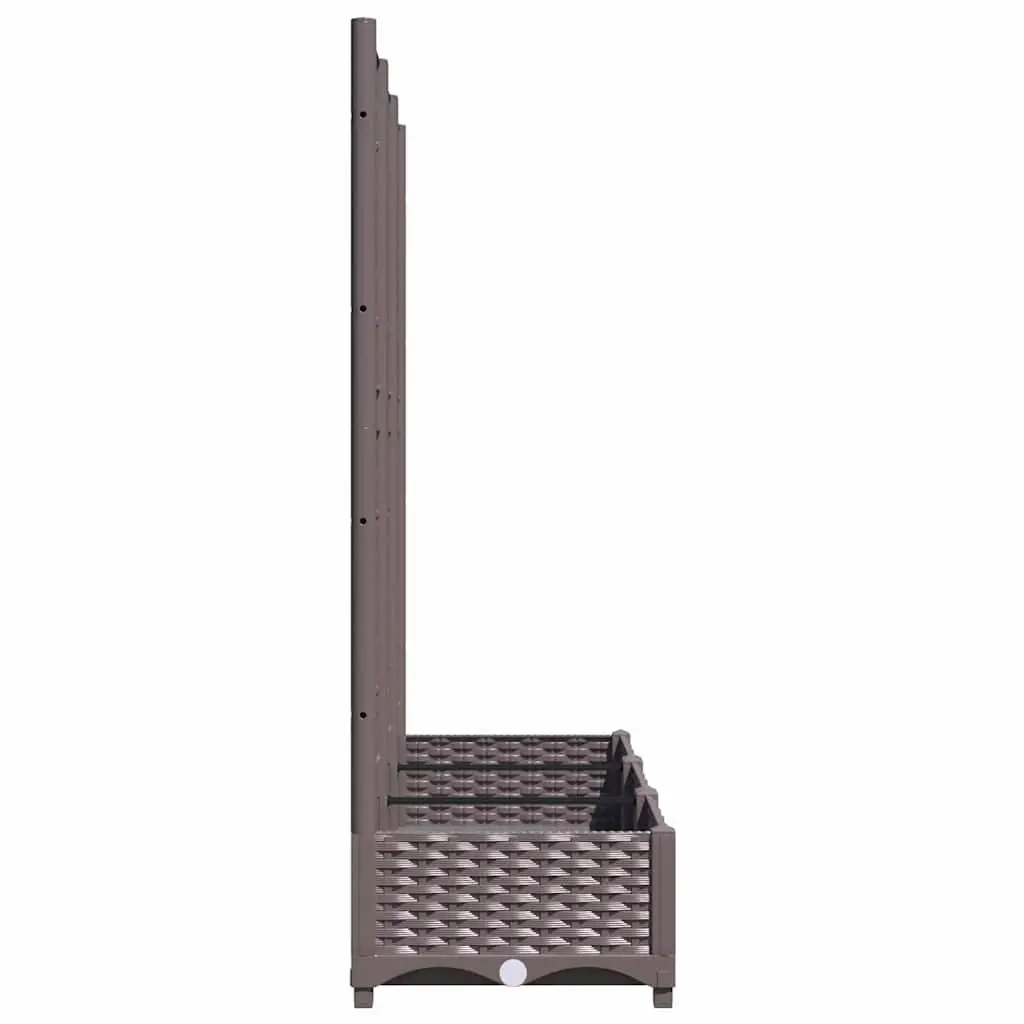 Garden Planter with Trellis Weather-resistant Brown 120 x 40 x 121.5 cm