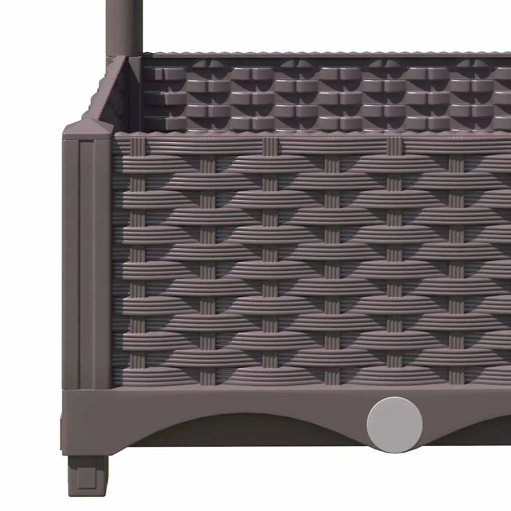 Garden Planter with Trellis Weather-resistant Brown 120 x 40 x 121.5 cm