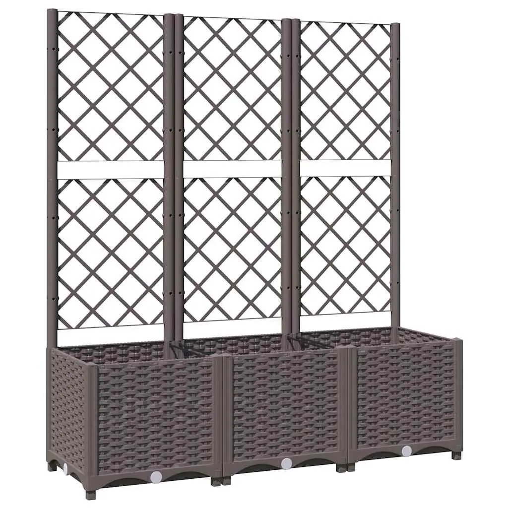 Garden Planter with Trellis Brown 120 x 40 x 136 cm Outdoor Climbing Plants Support