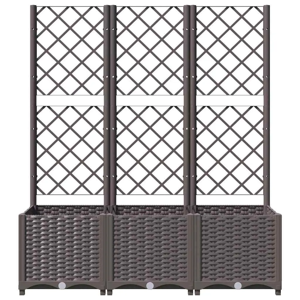 Garden Planter with Trellis Brown 120 x 40 x 136 cm Outdoor Climbing Plants Support