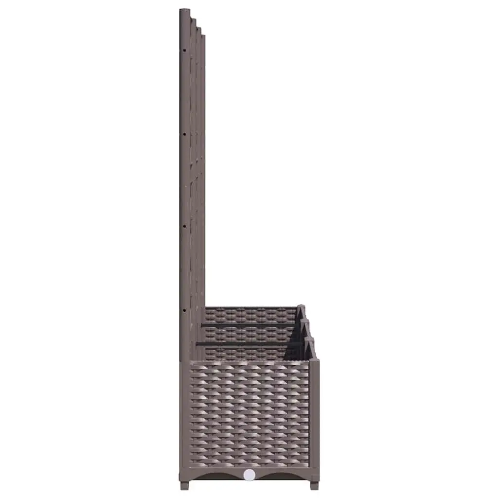 Garden Planter with Trellis Brown 120 x 40 x 136 cm Outdoor Climbing Plants Support
