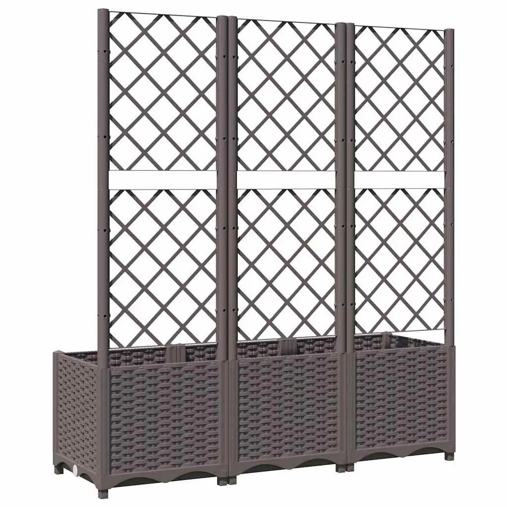 Garden Planter with Trellis Brown 120 x 40 x 136 cm Outdoor Climbing Plants Support