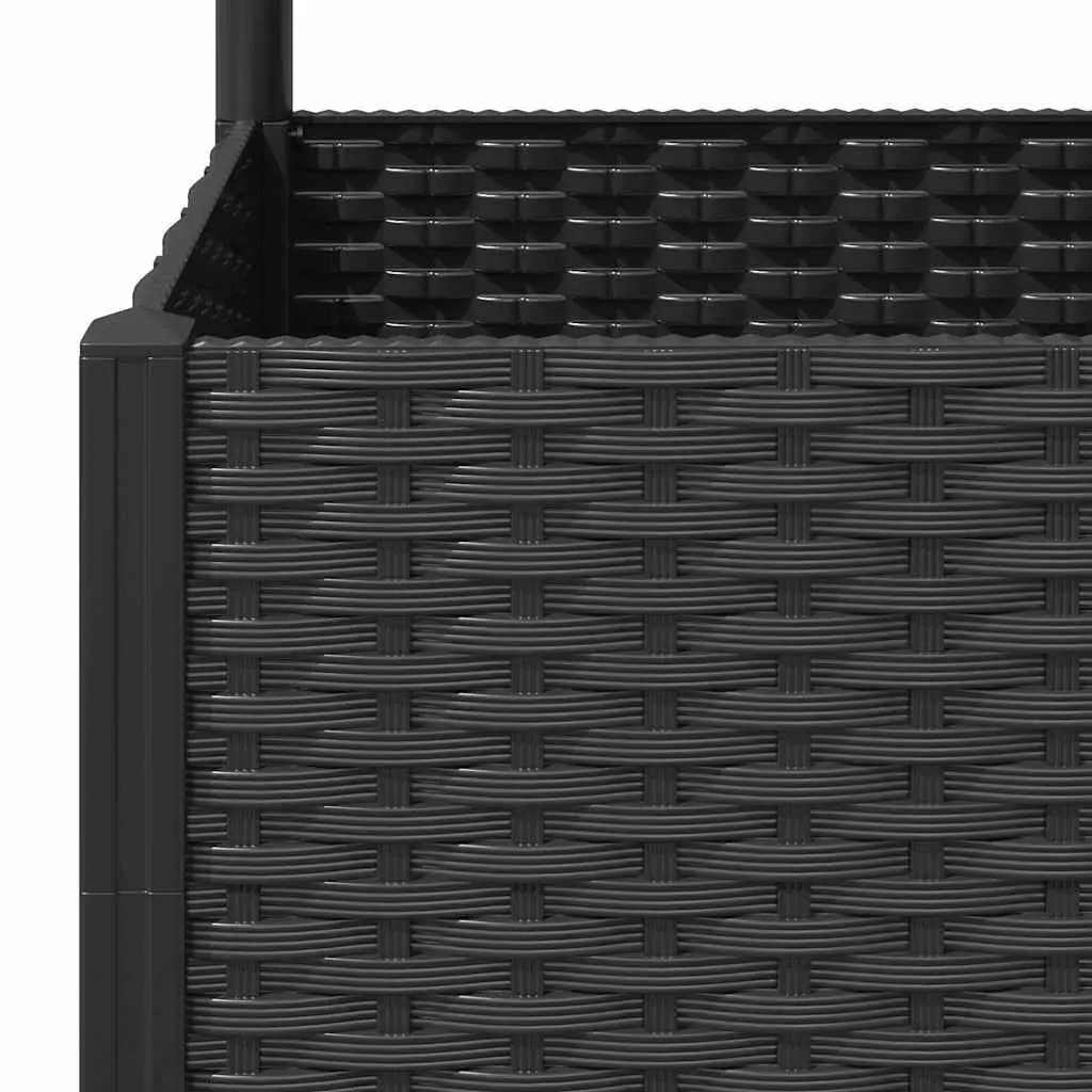 Garden Planter with Trellis Black 120x40x136cm Raised Planter for Climbing Plants