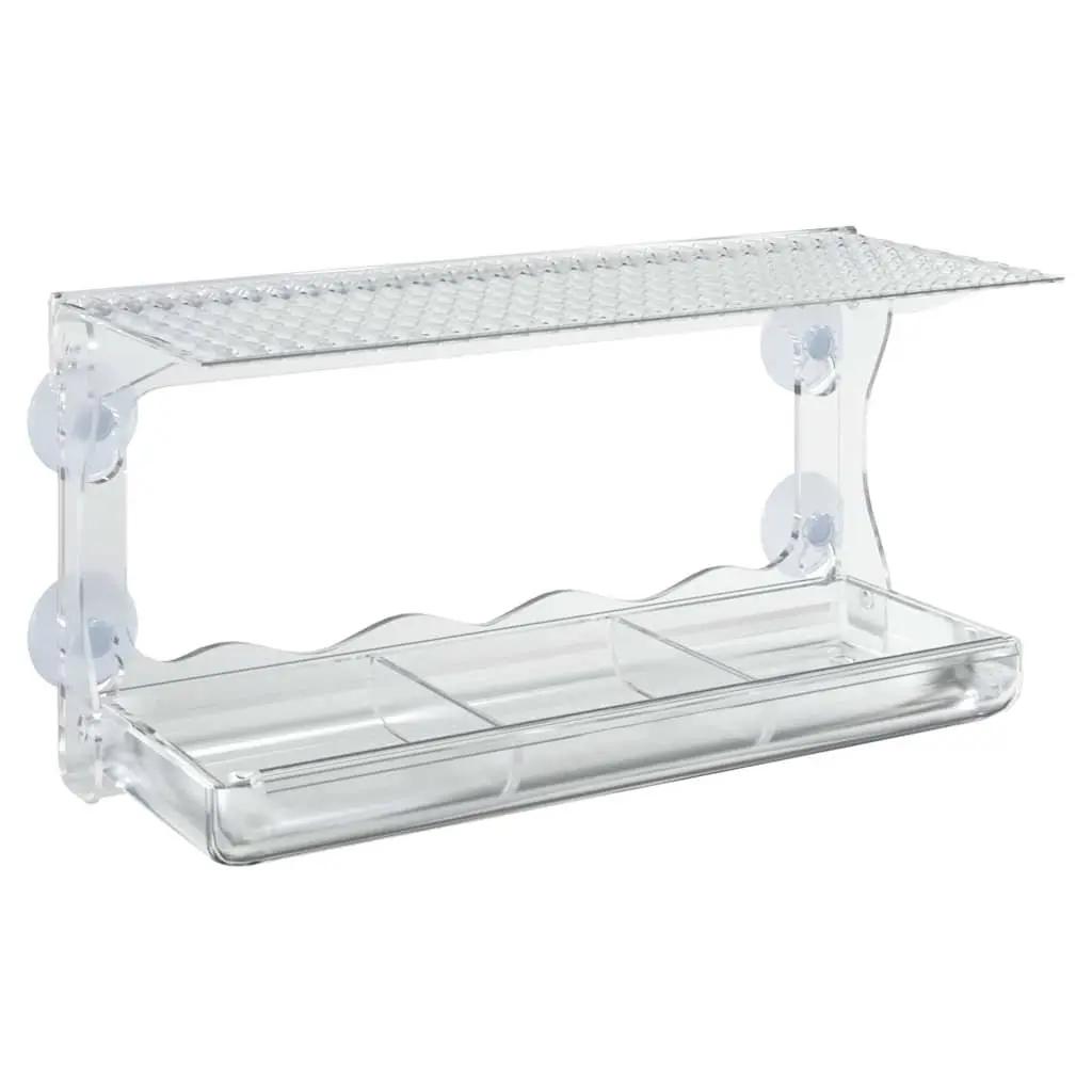 Window Bird Feeders Transparent Acrylic 30 x 12 x 15 cm 2 Piece