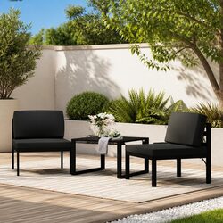 Garden Sofa Set 3 Piece Modular Outdoor Furniture Lounge with Cushions