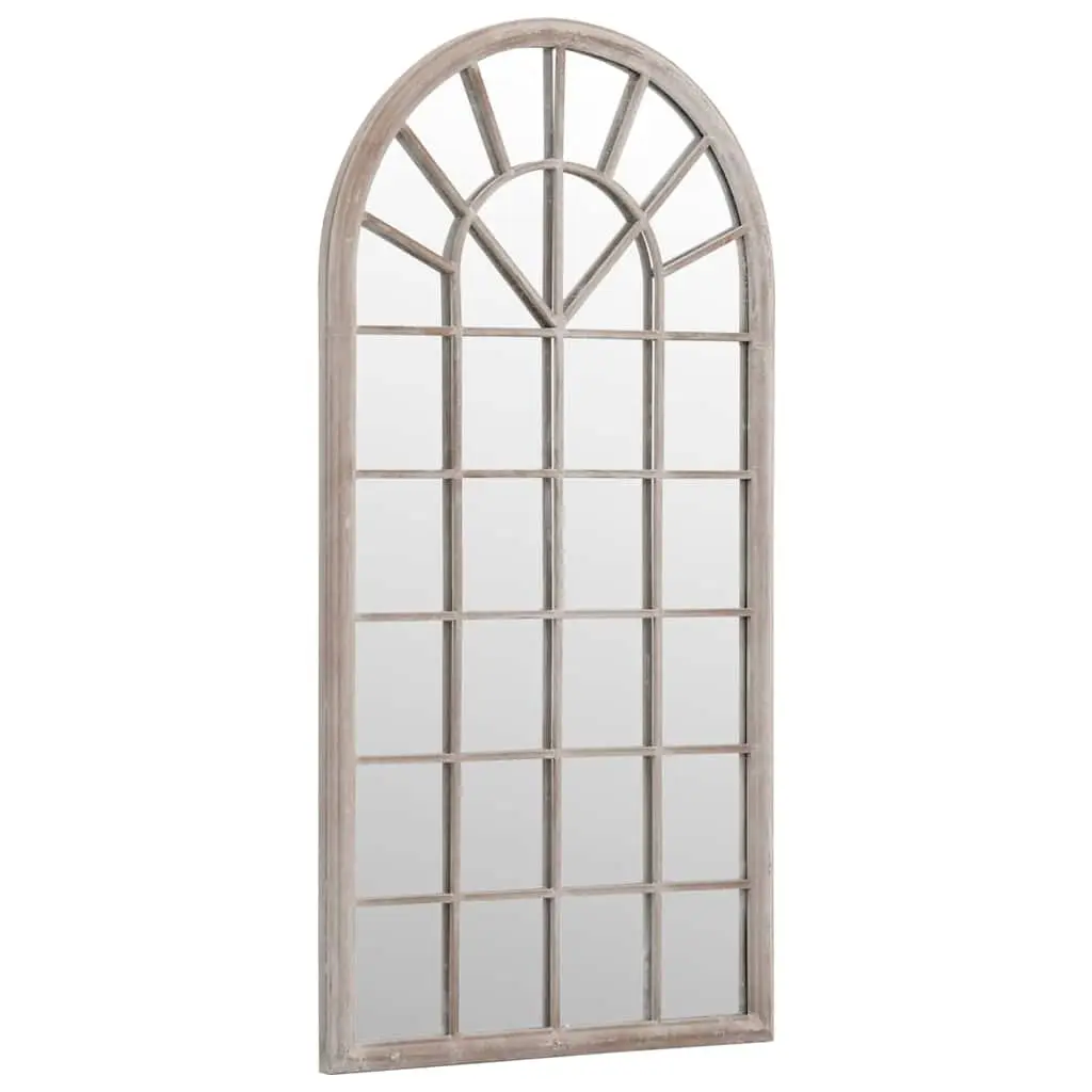 Garden Mirror Outdoor Decor Wall Mount Cream Iron Frame 90x45cm Antique Effect