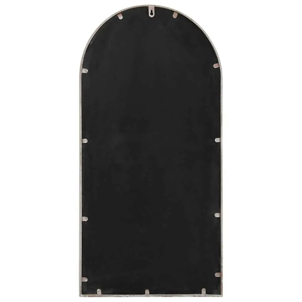 Garden Mirror Outdoor Decor Wall Mount Cream Iron Frame 90x45cm Antique Effect