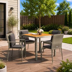 Your Ideal 5 Piece Garden Dining Set in Grey