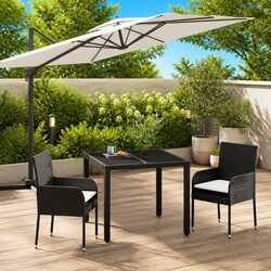 Your New 3 Piece Garden Dining Set in Black Poly Rattan