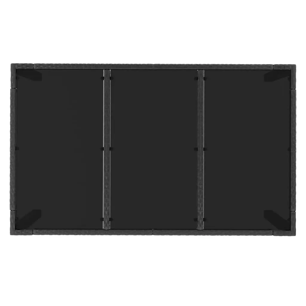 5 Piece Outdoor Garden Dining Set Weather-Resistant Black Poly Rattan with Cushions