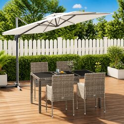 Your 5-Piece Grey Garden Dining Set with Cushions