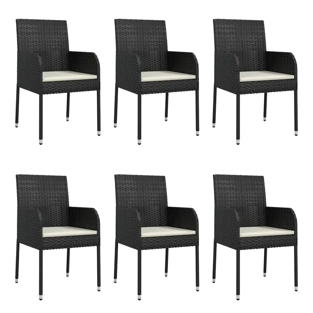 7 Piece Outdoor Garden Dining Set Poly Rattan Patio Furniture with Cushions