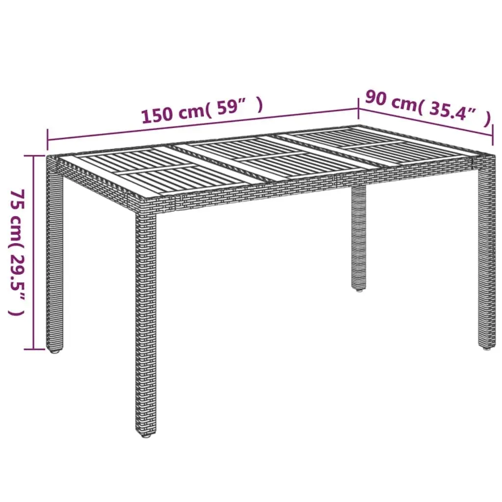 Outdoor Dining Set 5 Piece Grey Rattan with Cushions
