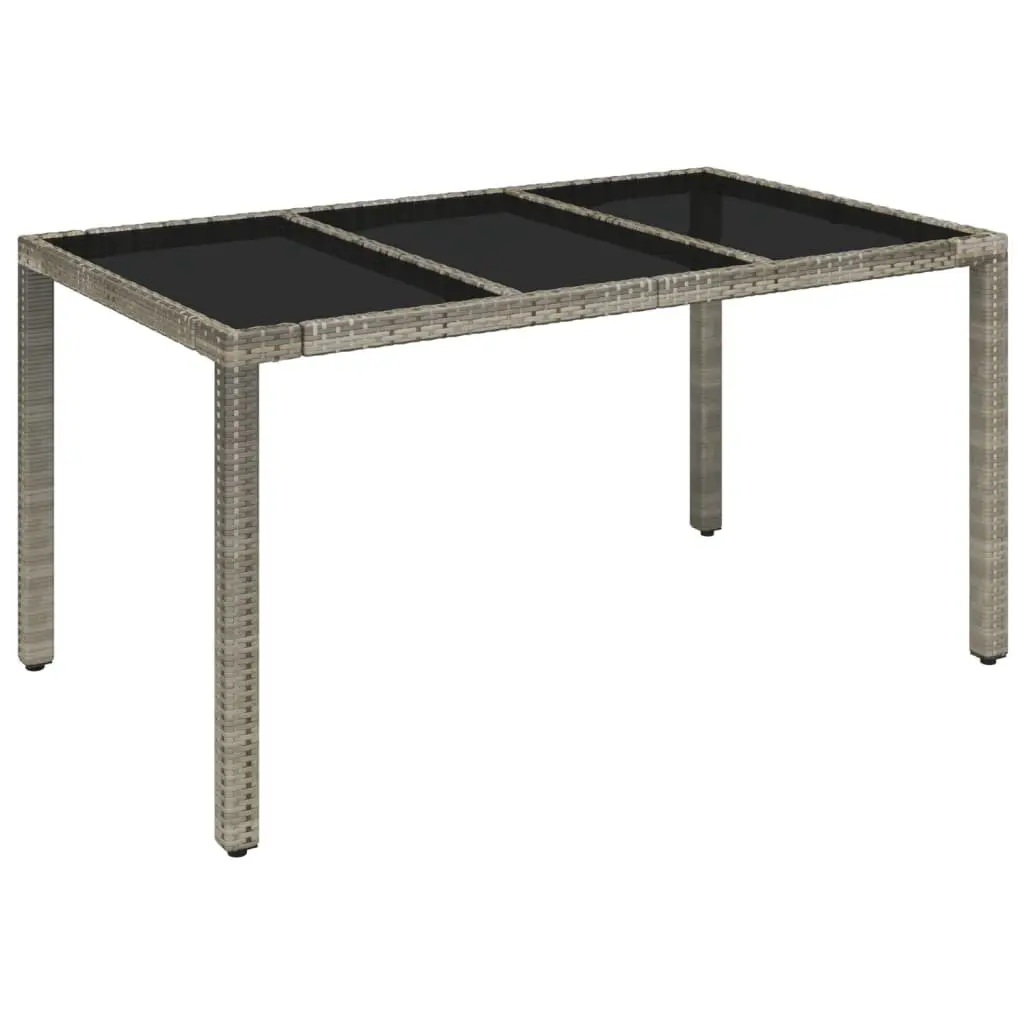 Outdoor Dining Set Grey Poly Rattan 5 Piece Garden Furniture Chairs Table