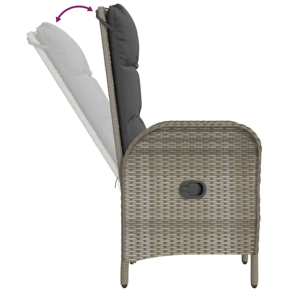 Outdoor Dining Set Grey Poly Rattan 5 Piece Garden Furniture Chairs Table