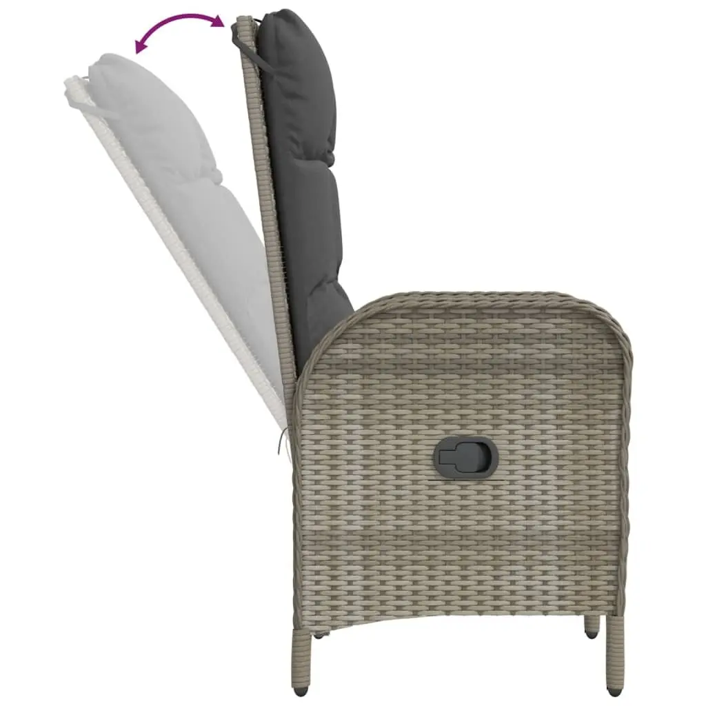 7 Piece Garden Dining Set Grey Weather-resistant PE Rattan Chairs Table Outdoor Furniture
