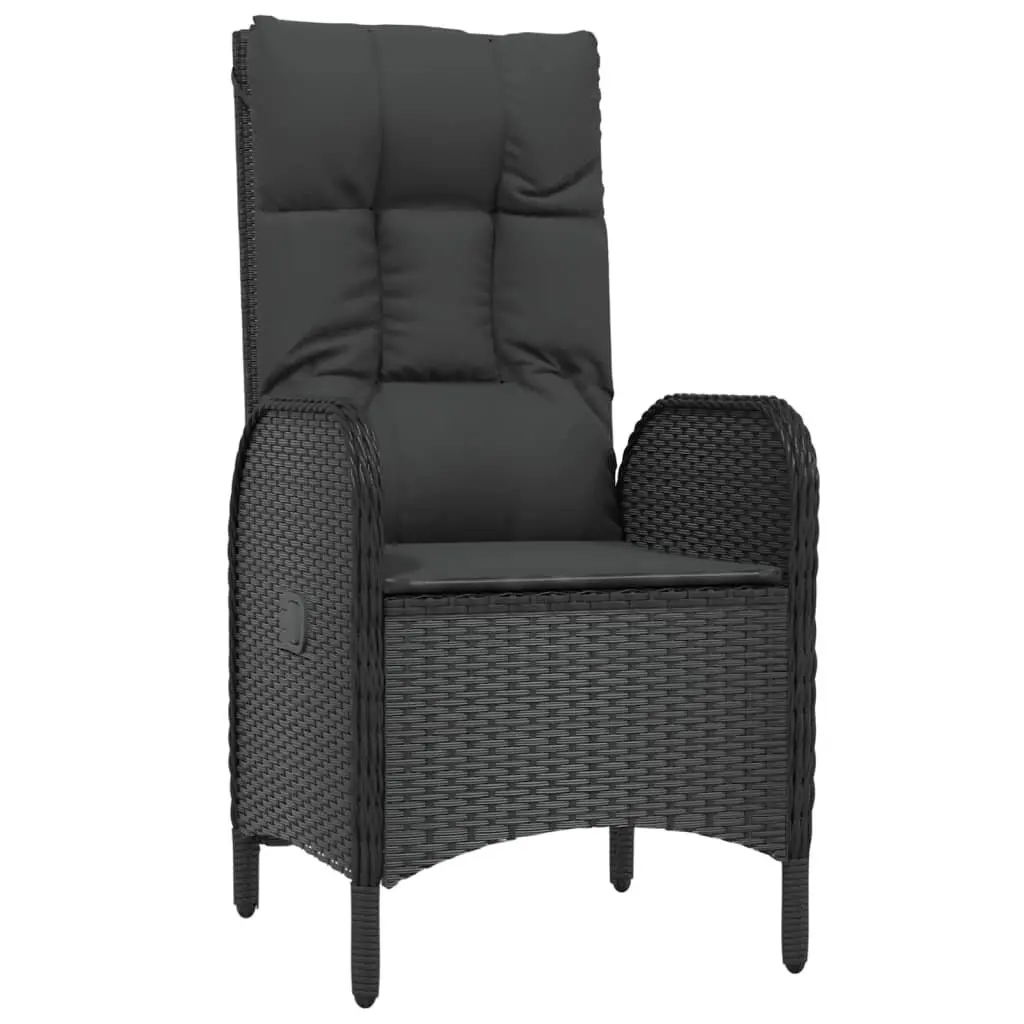 Garden Dining Set 5 Piece Outdoor Furniture Black Poly Rattan Chairs Table