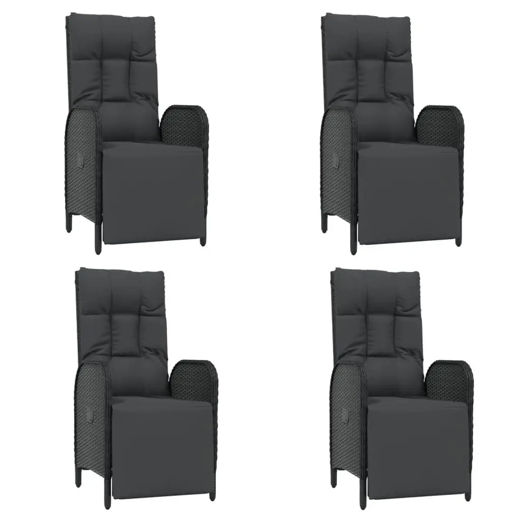 5 Piece Outdoor Dining Set Weather-Resistant PE Rattan Chairs Table with Cushions