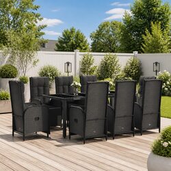 Welcome Comfort with Our 9-Piece Black Garden Dining Set