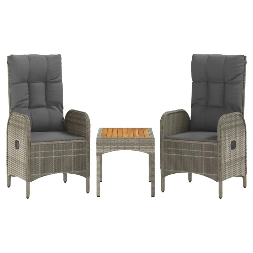 Garden Dining Set Outdoor Lounge Furniture Cushioned Grey 4 Piece