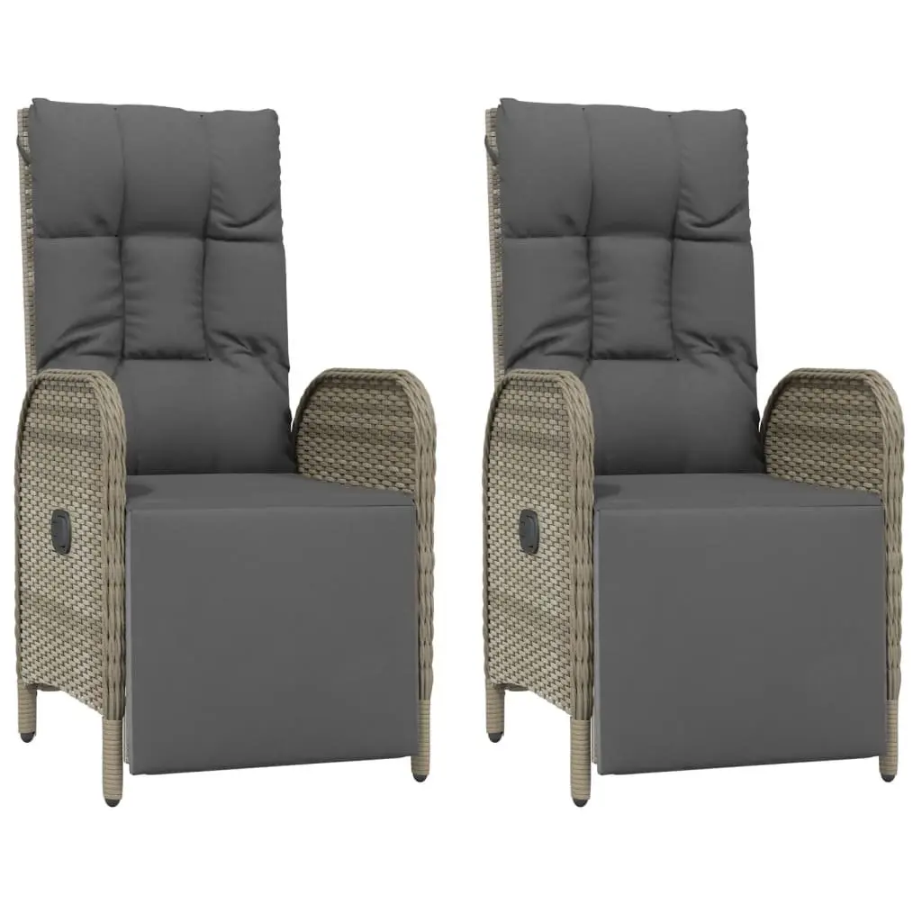 Garden Dining Set Grey Poly Rattan 4 Piece Outdoor Furniture with Sturdy Steel Frame and Solid Acacia Wood Tabletop
