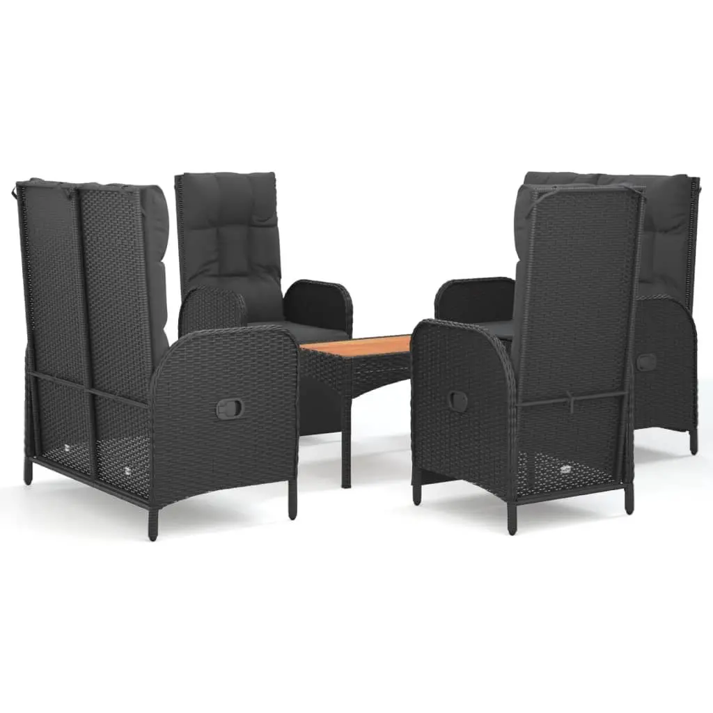 5 Piece Garden Dining Set in Black