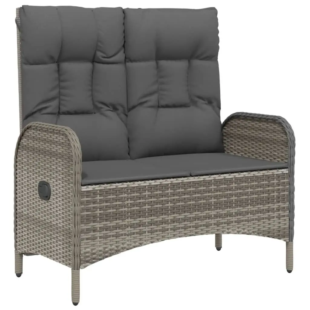 Garden Dining Set Grey Poly Rattan 3 Piece Outdoor Furniture with Chairs and Table