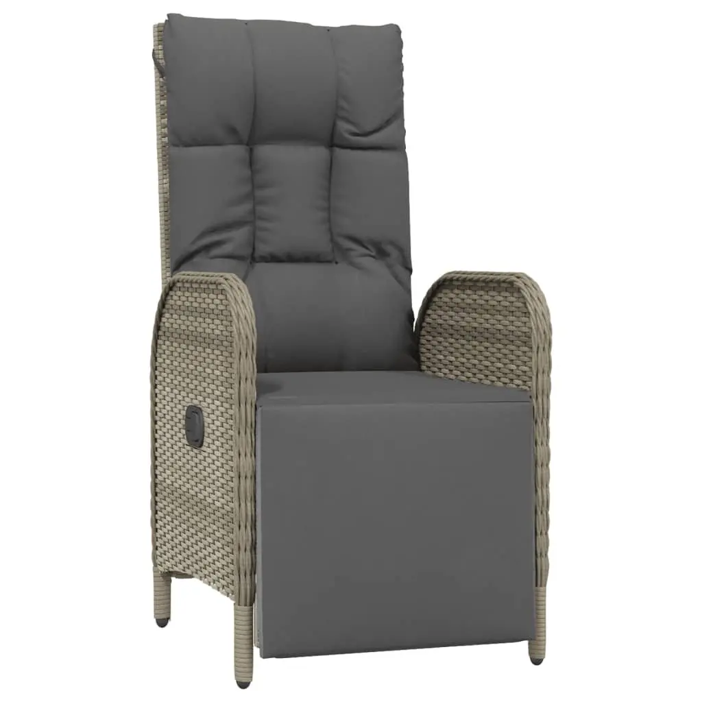 3 Piece Outdoor Dining Set Grey Poly Rattan Chairs Table
