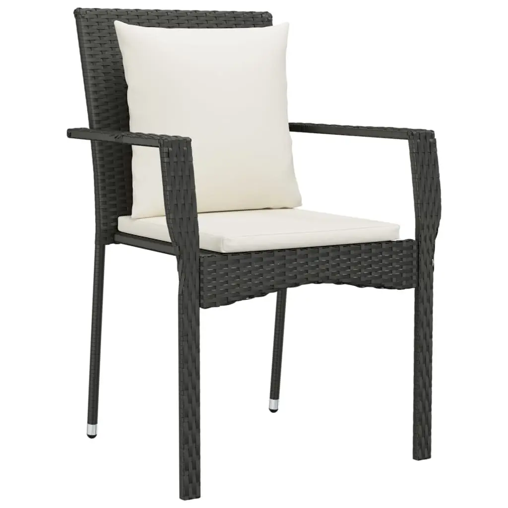 Garden Dining Set Weather-resistant PE Rattan Black 5 Piece Outdoor Patio Furniture