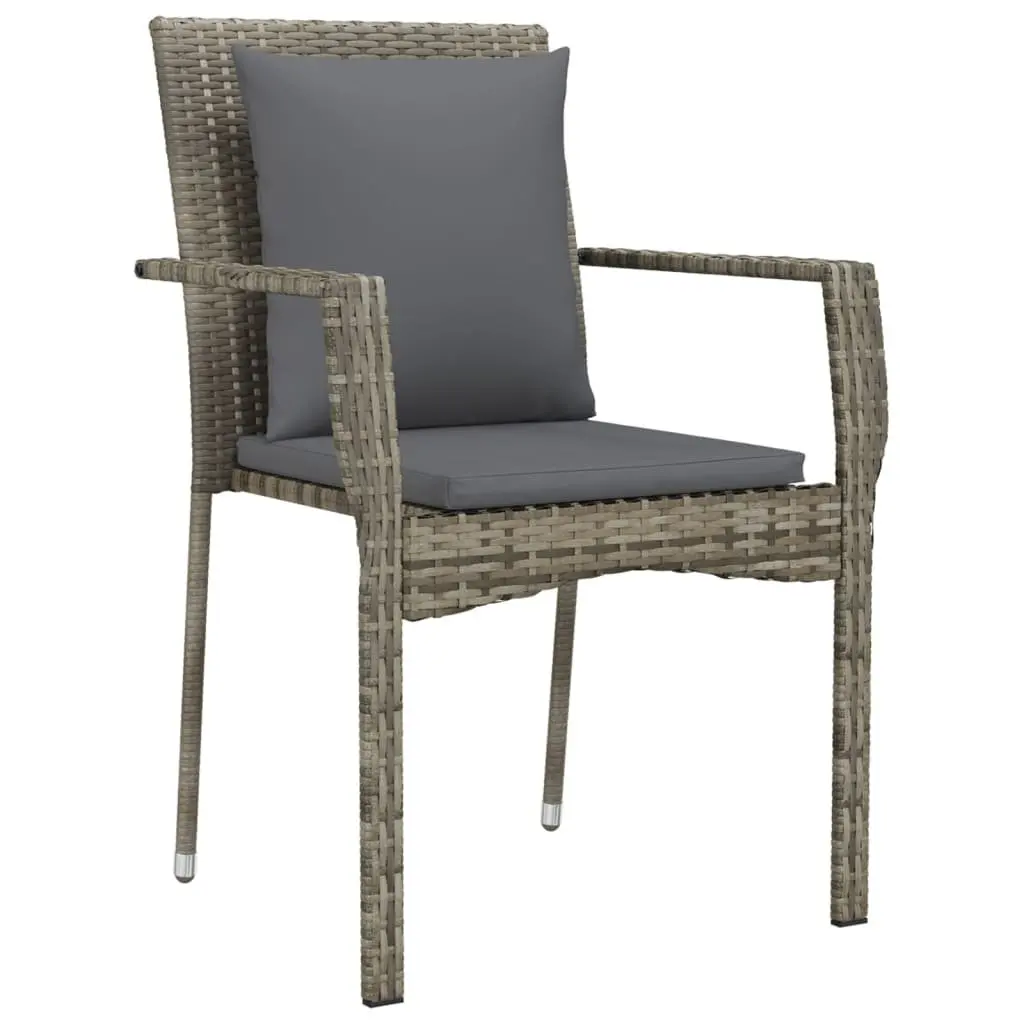 Garden Dining Set 5 Piece Weather-Resistant Outdoor Patio Furniture Grey with Cushions