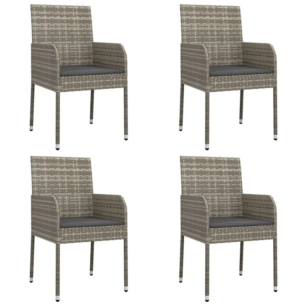 Outdoor Patio Furniture Set Contemporary 5 Piece Grey Dining Set with Cushions