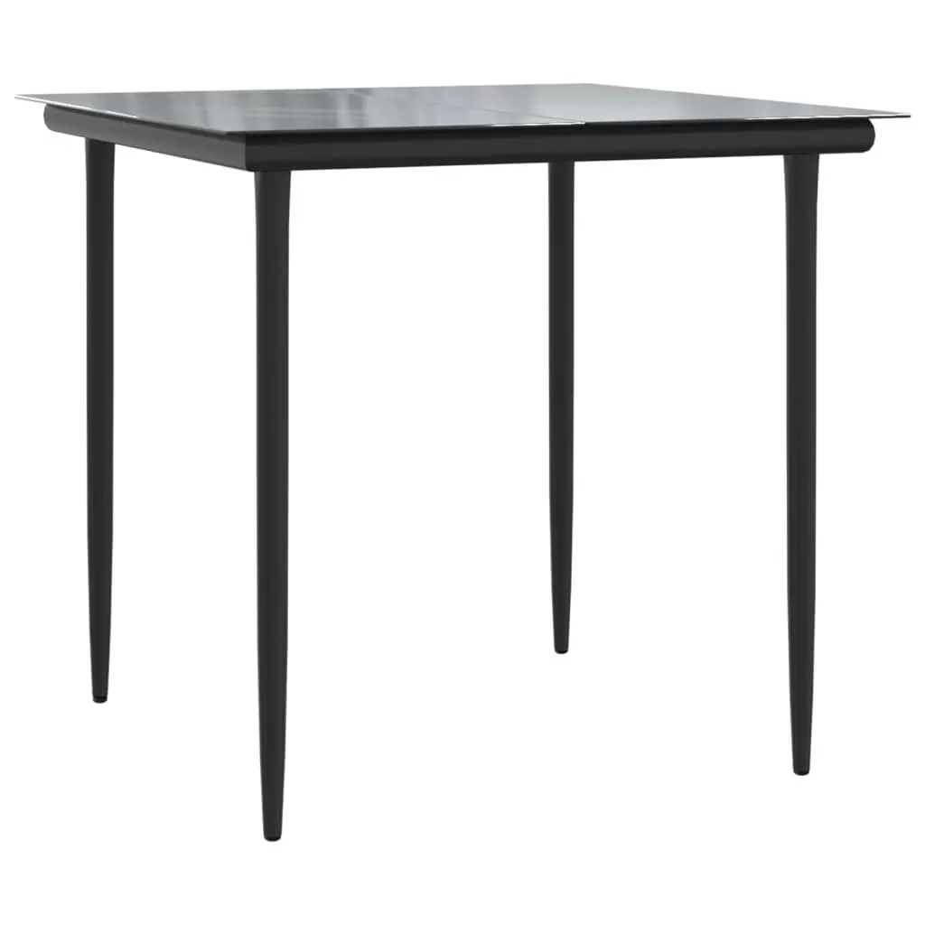 Garden Dining Set Grey Poly Rattan 5 Piece Outdoor Furniture with Tempered Glass Table and Cushions