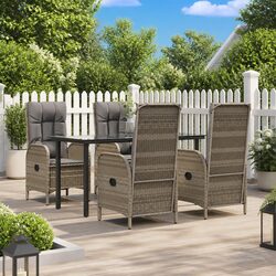 Enjoy a 5-Piece Garden Dining Set with Grey Rattan