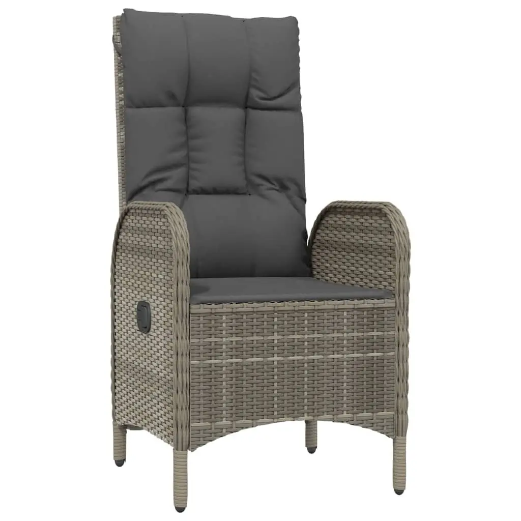 Garden Dining Set 5 Piece Outdoor Furniture Grey Poly Rattan Chairs Table