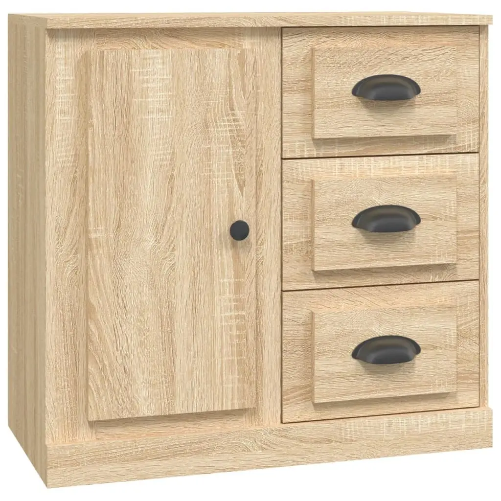 Sideboard Cabinets Brown Engineered Wood 2 Piece Storage Buffet