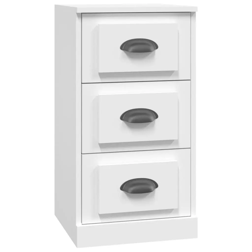 White Sideboards Set of 3 Engineered Wood Storage Cabinet Buffet Display