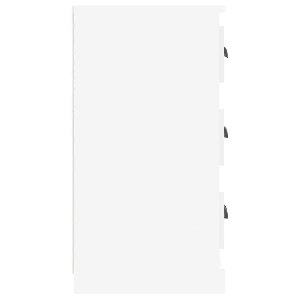 High Gloss White Sideboards Set of 2 Engineered Wood Storage Cabinet Buffet