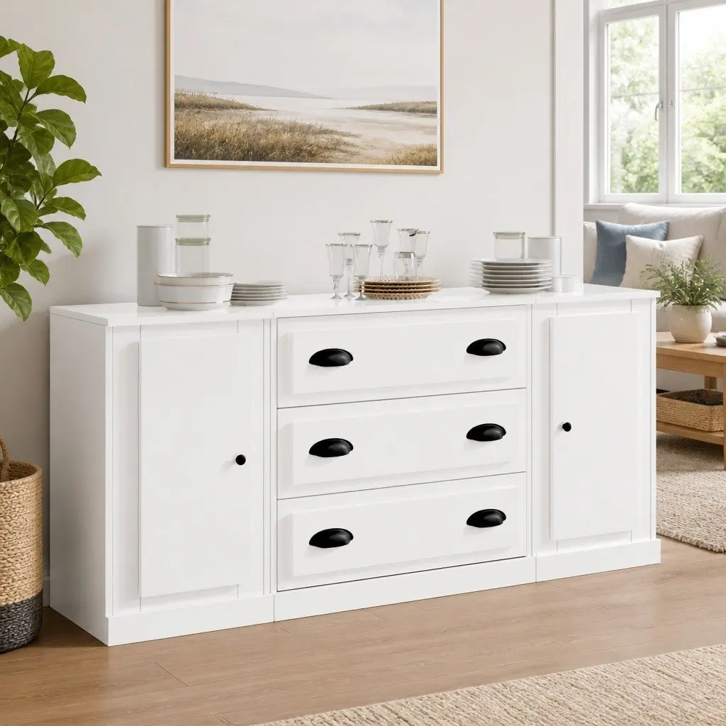 White High Gloss Sideboard Set