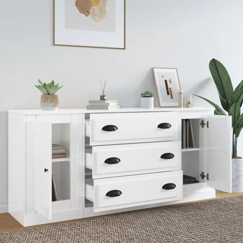White High Gloss Sideboard Set