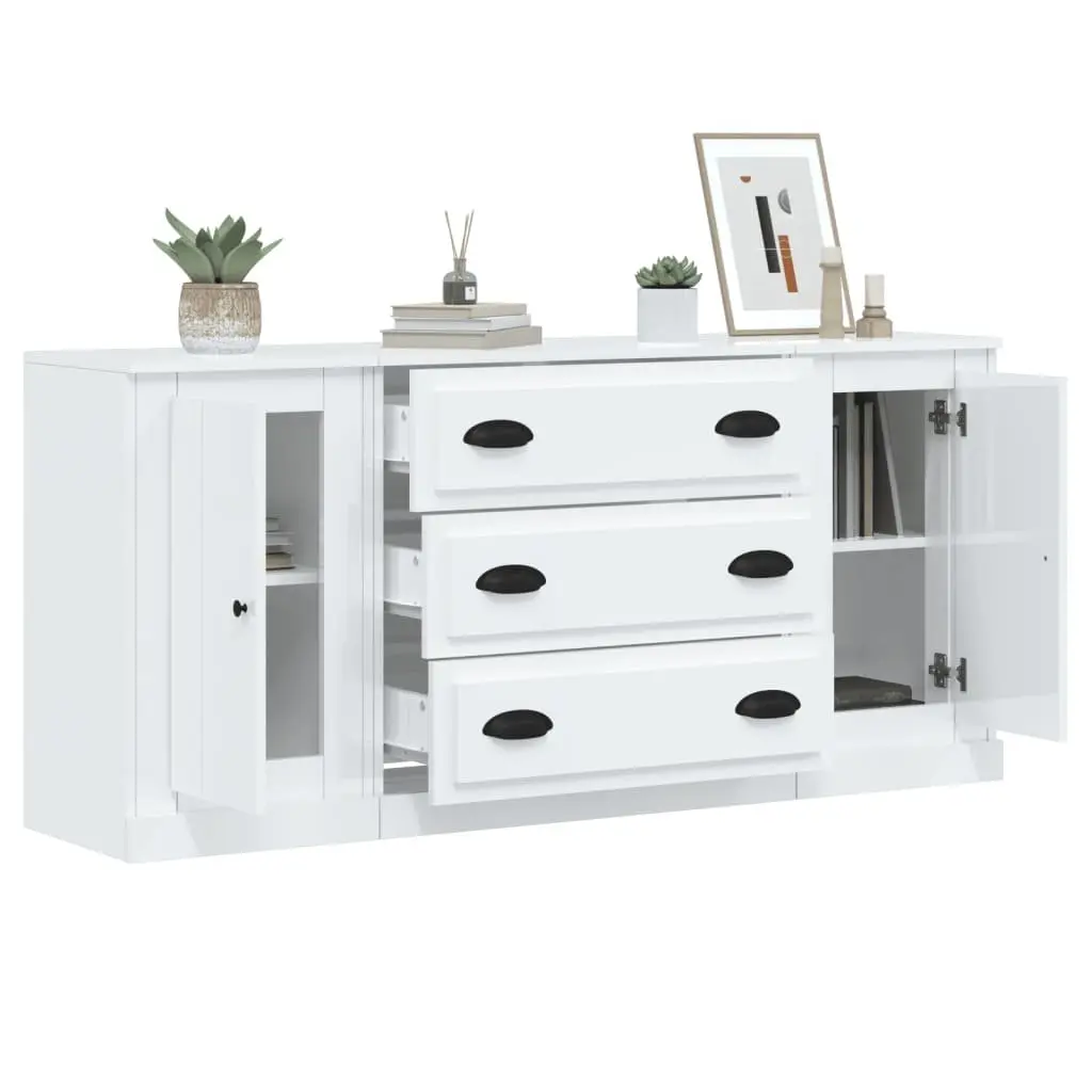 White High Gloss Sideboard Set