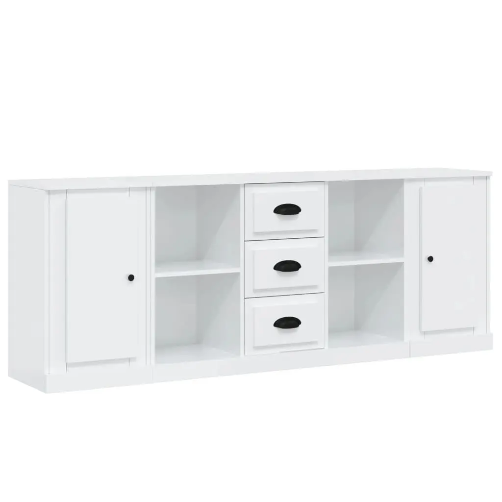 Sideboards High Gloss White Storage Cabinet 3 Piece Set
