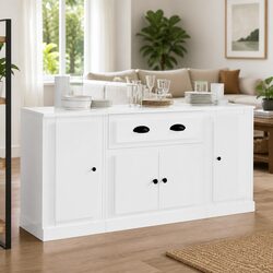 White High Gloss Sideboards Set of 3 Storage Cabinet Buffet Display Furniture