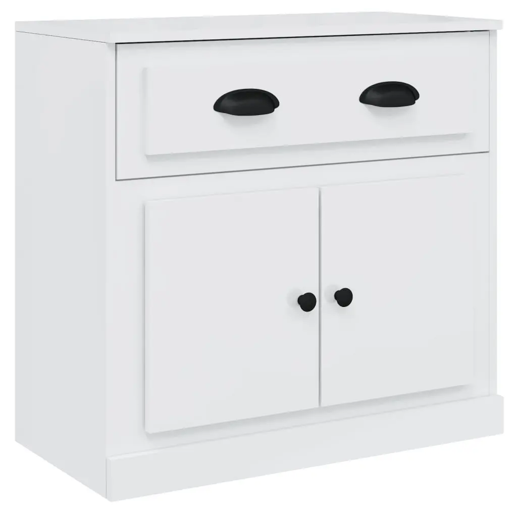 White High Gloss Sideboards Set of 3 Storage Cabinet Buffet Display Furniture