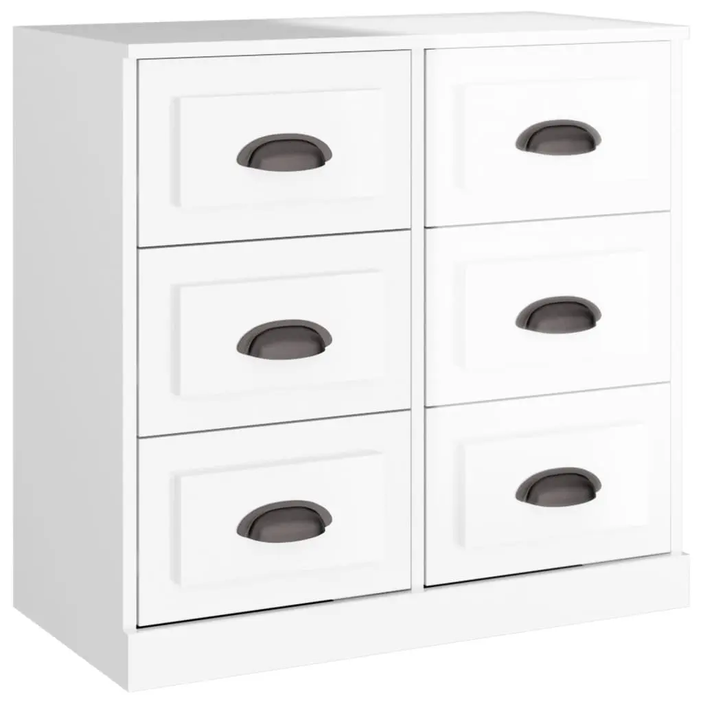 Sideboards High Gloss White Engineered Wood Storage Cabinet 2 Piece