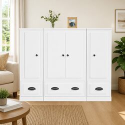 Your Perfect 3-Piece White Highboard Storage Set
