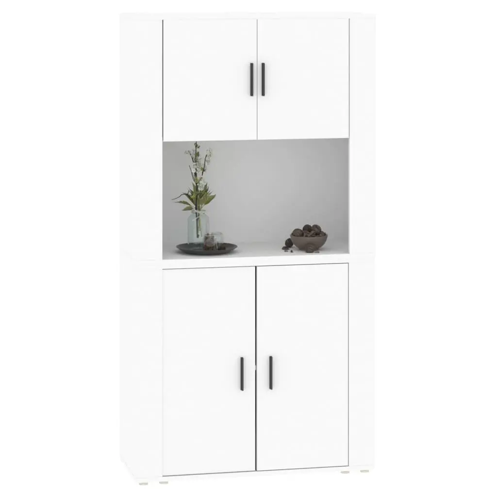 Sideboard Wall-Mounted Storage Cabinet White Engineered Wood