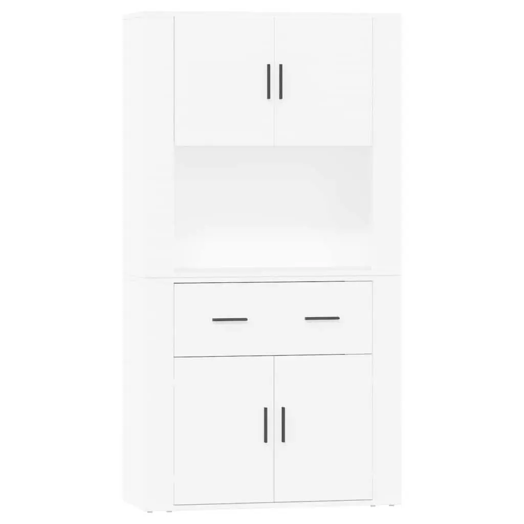 Highboard Wall-Mounted Storage Cabinet Engineered Wood White